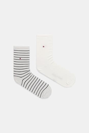 Ponožky Tommy Hilfiger 2-pak dámske, biela farba, 100001494