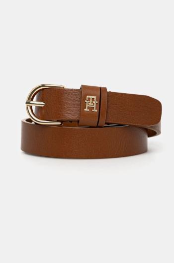 Kožený opasok Tommy Hilfiger dámsky, hnedá farba, AW0AW16836
