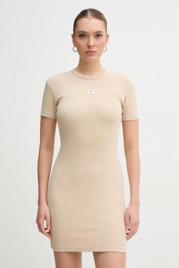 Šaty Calvin Klein Jeans béžová farba, mini, priliehavá, J20J225265