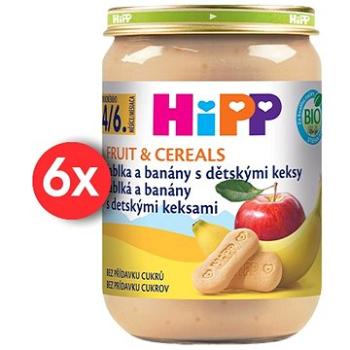 HiPP BIO Jablká a banány s detskými keksami - 6x 190g (4062300279506)