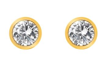 Hot Diamonds Pozlátené náušnice s topazmi a pravým diamantom Gemstone DE832