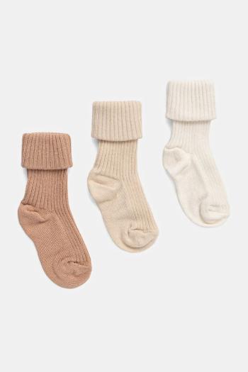 Ponožky pre bábätká United Colors of Benetton 3-pak béžová farba, 6ORAA7006