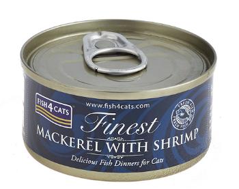 FISH4CATS Konzerva pre mačky Finest makrela s krevetami 70g