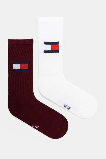 Ponožky Tommy Hilfiger 2-pak bordová farba