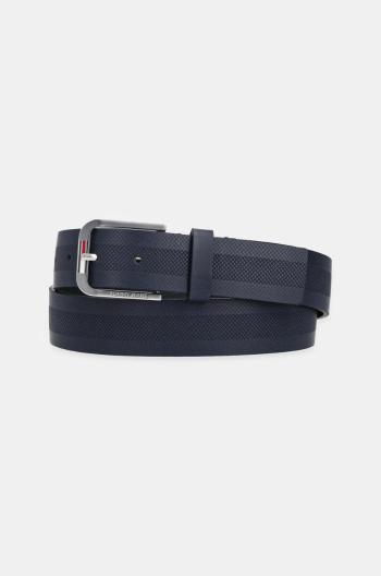 Kožený opasok Tommy Jeans pánsky, tmavomodrá farba, AM0AM12926