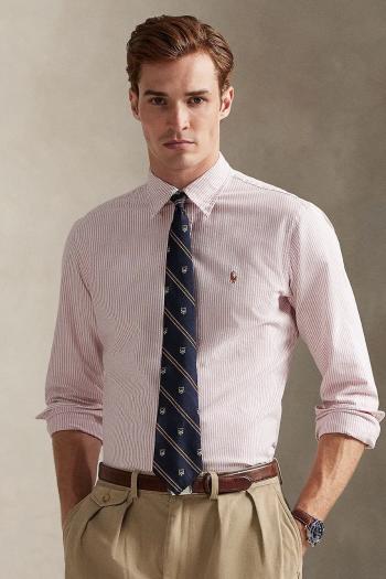 Bavlnená košeľa Polo Ralph Lauren ružová farba, regular, s golierom button-down, 710953704