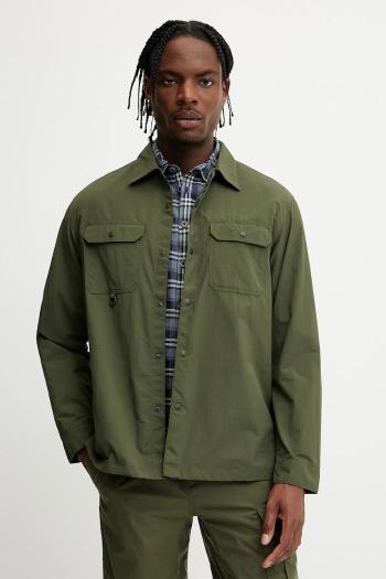 Košeľa Mammut Highland zelená farba, regular, s klasickým golierom, 1015-01640