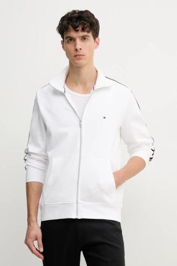 Bavlnená mikina Tommy Hilfiger pánska, biela farba, s nášivkou, MW0MW38686