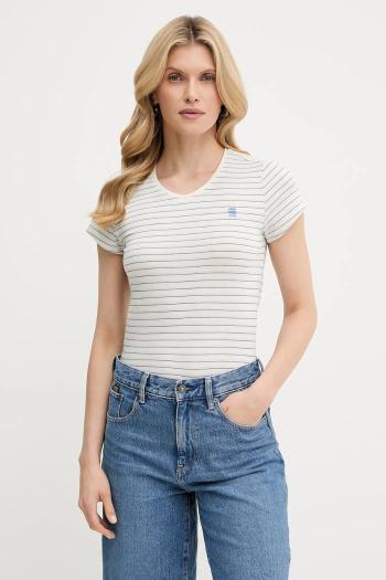 Bavlnené tričko G-Star Raw dámske, zelená farba