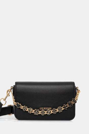 Kožená kabelka Love Moschino čierna farba, JC4071PP1NL1300A