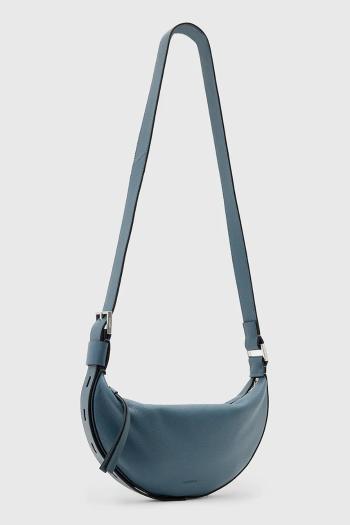 Kožená kabelka AllSaints HALF MOON biela farba, W301XB