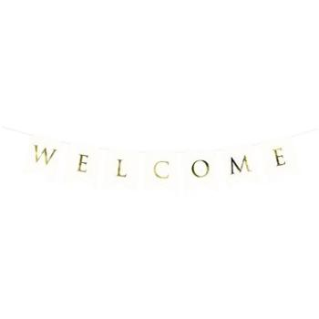 Girlanda welcome / vitajte biela 15 × 95 cm (5902230775176)