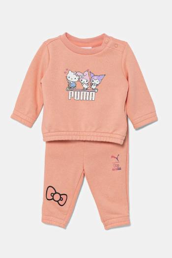 Detská tepláková súprava Puma HELLO KITTY & FRIENDS MINICATS Crew Set TR oranžová farba, 630065