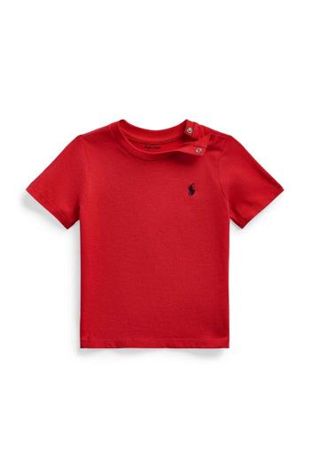 Detské bavlnené tričko Polo Ralph Lauren červená farba, jednofarebné, 320832904036