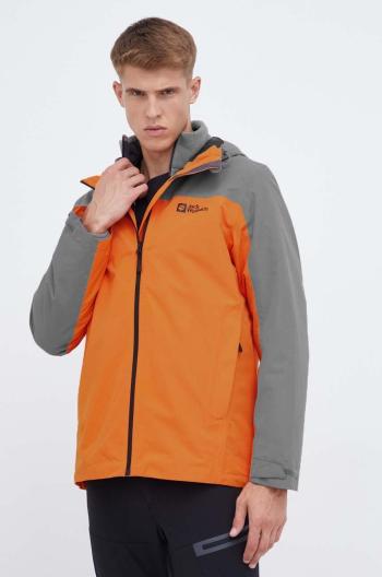 Turistická bunda Jack Wolfskin Taubenberg 3in1 oranžová farba