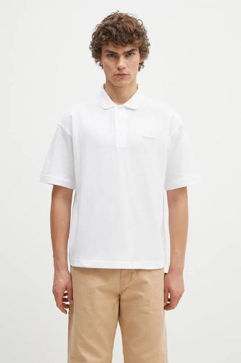 Bavlnené polo tričko Barbour Dunand OS Polo Shirt biela farba, jednofarebné, MML1426
