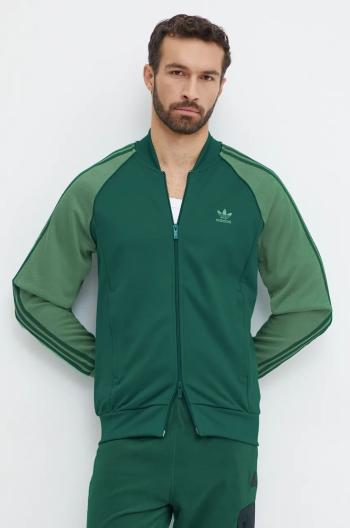 Mikina adidas Originals Adicolor Classics SST Tracktop pánska, zelená farba, vzorovaná, IY8731