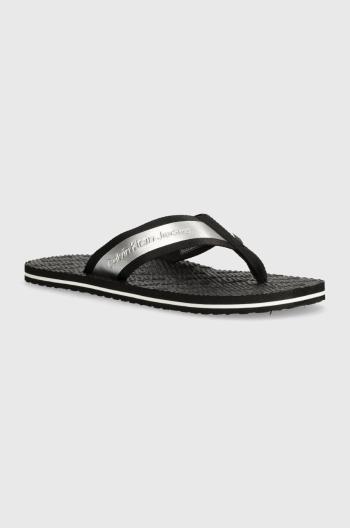 Žabky Calvin Klein Jeans BEACH SANDAL IN MET pánske, čierna farba, YM0YM00950