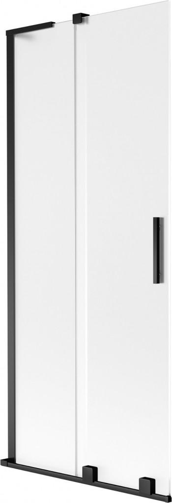 MEXEN/S - Velar L dvojkrídlová posuvná vaňová zástena 80 x 150, dekor, čierna 896-080-003-31-70