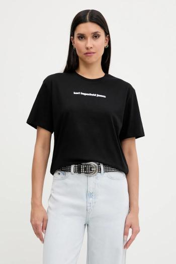 Tričko Karl Lagerfeld Jeans dámske, čierna farba, A3W17039