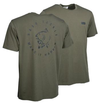 Nash tričko make it happen carp logo t-shirt green - l