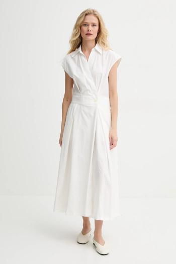Bavlnené šaty A.P.C. robe athena biela farba, midi, áčkový strih, COEVD.F35149
