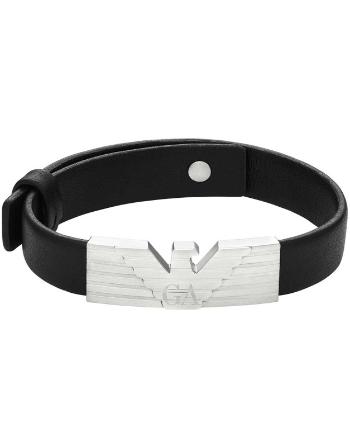 Emporio Armani Štýlový pánsky kožený náramok Eagle Logo EGS3075040