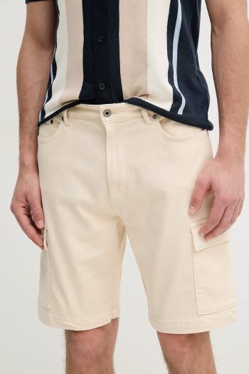 Šortky Pepe Jeans GYMDIGO FIVE POCKETS CARGO SHORT pánske, béžová farba, PM801177