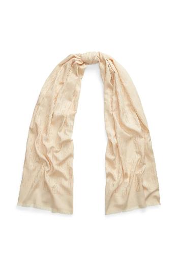 Šál Lauren Ralph Lauren dámsky, béžová farba, 454937219