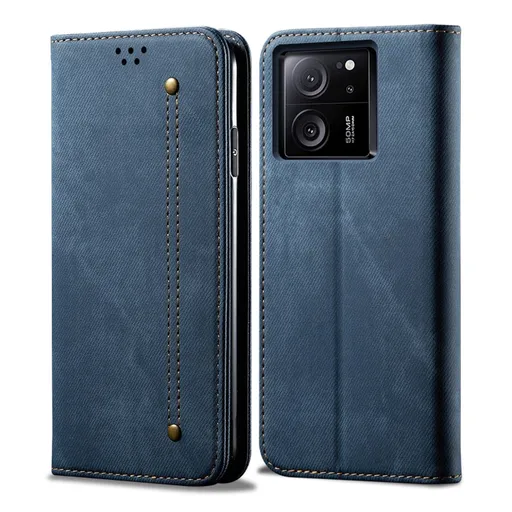 DENIM Peňaženkový kryt pre Xiaomi 13T / 13T Pro modrý
