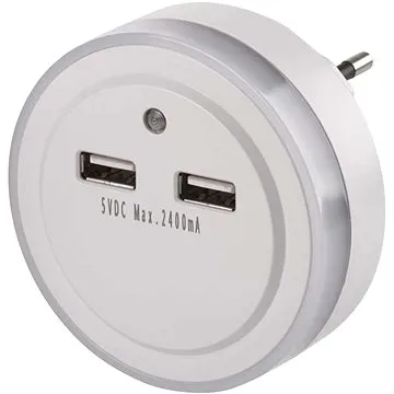EMOS LED nočné svetlo P3313 do zásuvky s 2× USB (1456000100)
