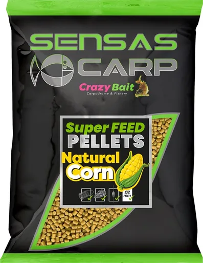 Sensas pelety super feed natural corn 650 g - 4 mm
