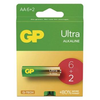 GP B02218 ULTRA LR6 ALKALICKA BATERIA (AA), 6+2 KS