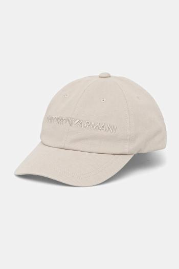 Bavlnená šiltovka Emporio Armani šedá farba, s nášivkou, EM001319 AF14032
