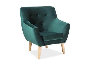 Signal Kreslo NORDIC 1 VELVET | zelená