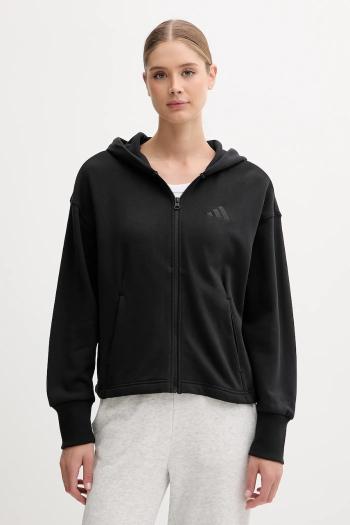 Bavlnená mikina adidas All SZN čierna farba, s kapucňou, s nášivkou, JJ1251