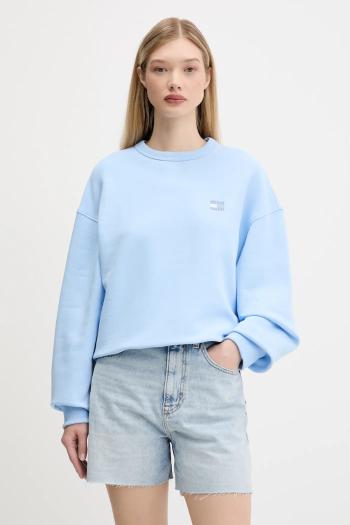 Bavlnená mikina Tommy Jeans biela farba, jednofarebná, DW0DW19408
