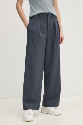 Nohavice Calvin Klein Jeans dámske, šedá farba, široké, vysoký pás, J20J224849