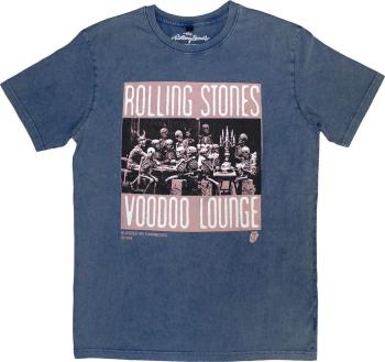 The Rolling Stones Tričko Voodoo Skulls Stone Wash Unisex Denim Blue L