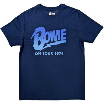 David Bowie tričko On Tour 1974 Modrá XXL