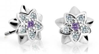 Cutie Jewellery Detské náušnice z bieleho zlata C2210-30-X-2 fialová