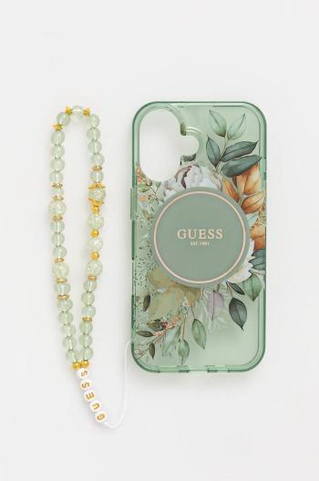 Puzdro na mobil Guess iPhone 16 6.1 zelená farba, GUHMP16SHFWBRCESN