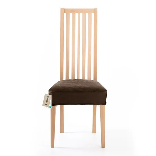 Restilo Napínací poťah na sedák na stoličku Sento tmavohnedá, 40 x 40 + 5 cm