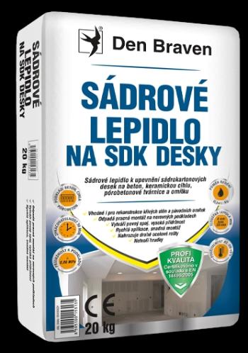 DEN BRAVEN - Sadrové lepidlo na SDK dosky biela 20 kg