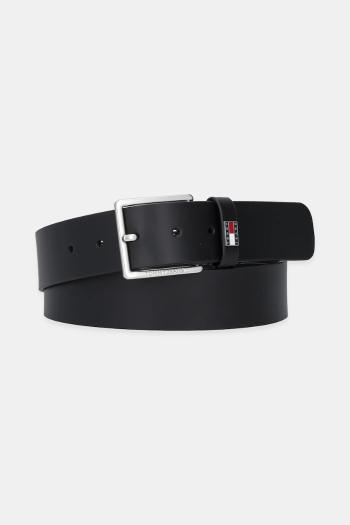 Kožený opasok Tommy Jeans čierna farba, AM0AM13416