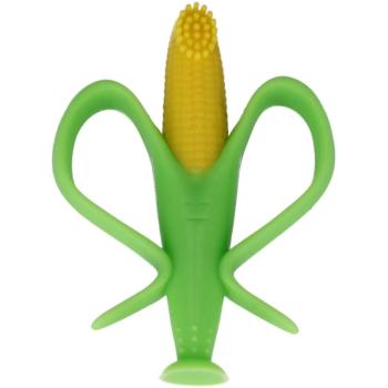 Bam-Bam Teether silikónová zubná kefka s hryzadielkom 4m+ Corn 1 ks