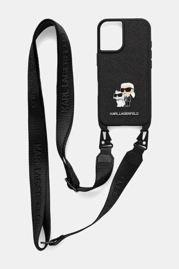 Puzdro na mobil Karl Lagerfeld iPhone 16 6.1" čierna farba, KLHCP16SSAKCPBK