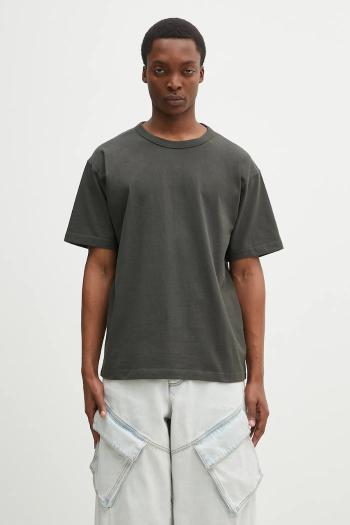 Bavlnené tričko Norse Projects Simon Heavy T-shirt pánske, zelená farba, jednofarebné, N01.0687.8131