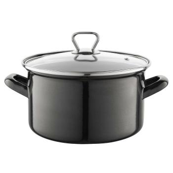 Smaltovaný hrniec s pokrievkou 3,3 l, čierna