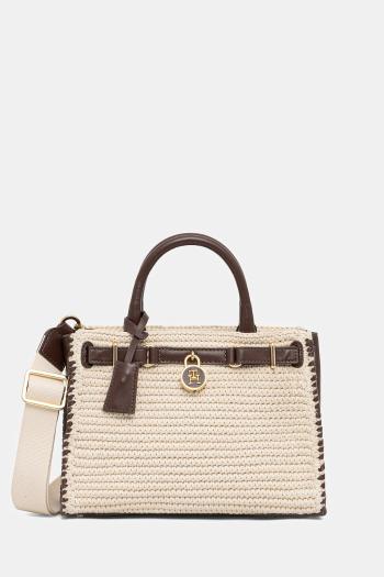 Kabelka Tommy Hilfiger béžová farba, AW0AW17636